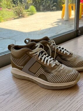 Nike x LeBron x John Elliot Men's High-Top Sneakers in Olive and White